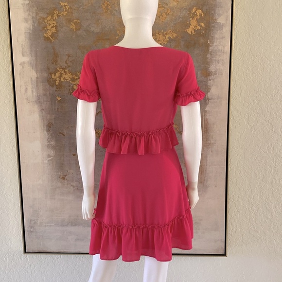 Likely Summer Brason Dress Ruffles Pink New - Picture 7 of 9
